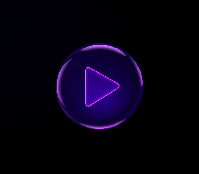 Glowing violet play button orb representing educational creators