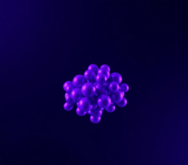 Cluster of violet spheres representing an engaged community
